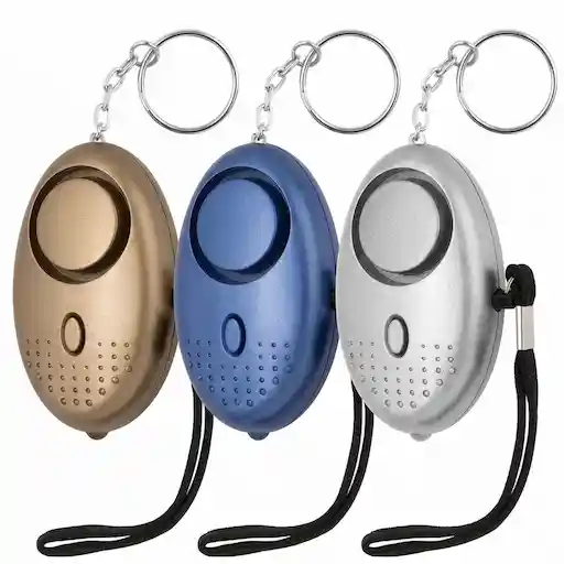 KOSIN Safe Sound Personal Alarm keychain 145dB with LED, 3-Pack